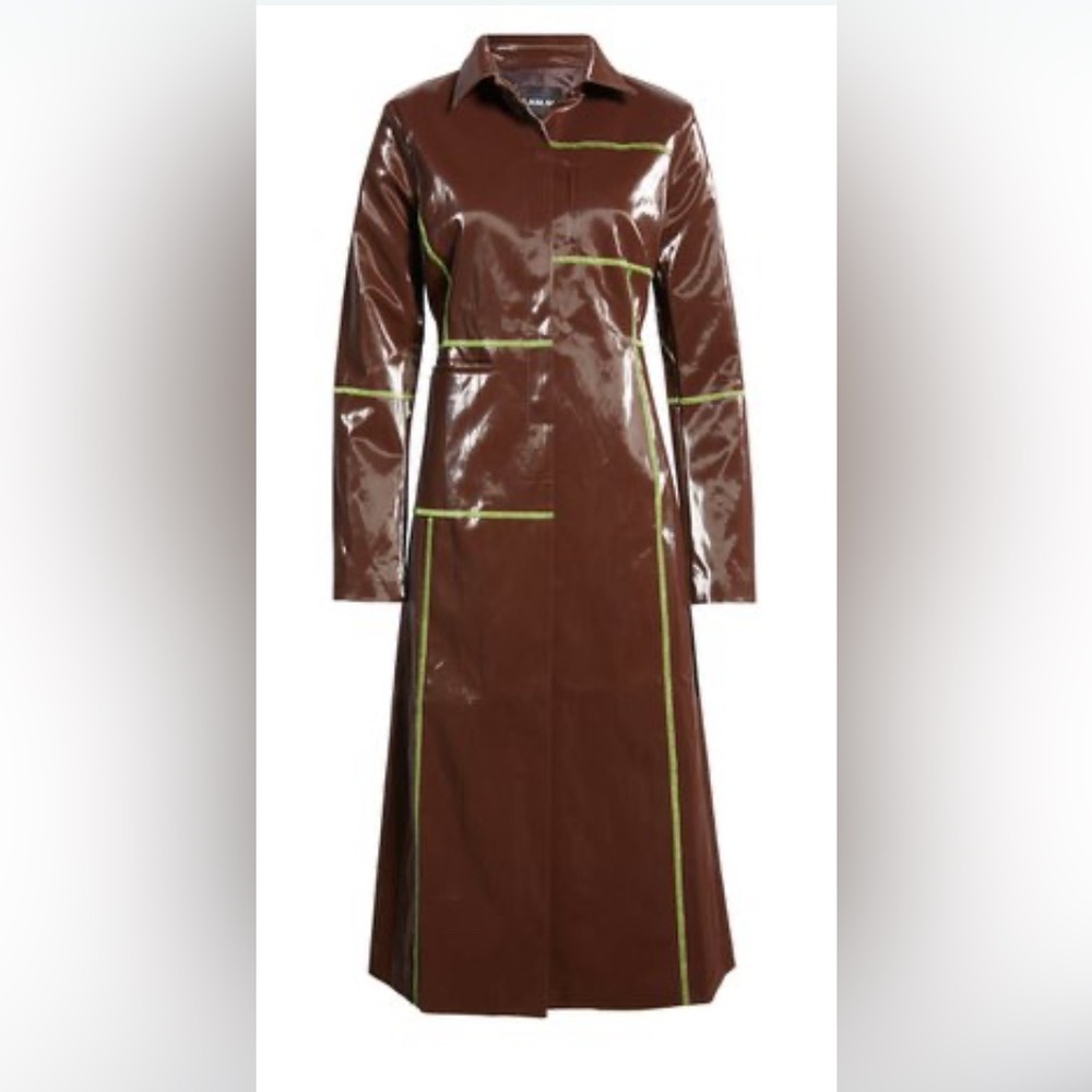 I.AM.GIA Dolls Kill vinyl chocolate trench coat, L, new - Picture 3 of 16